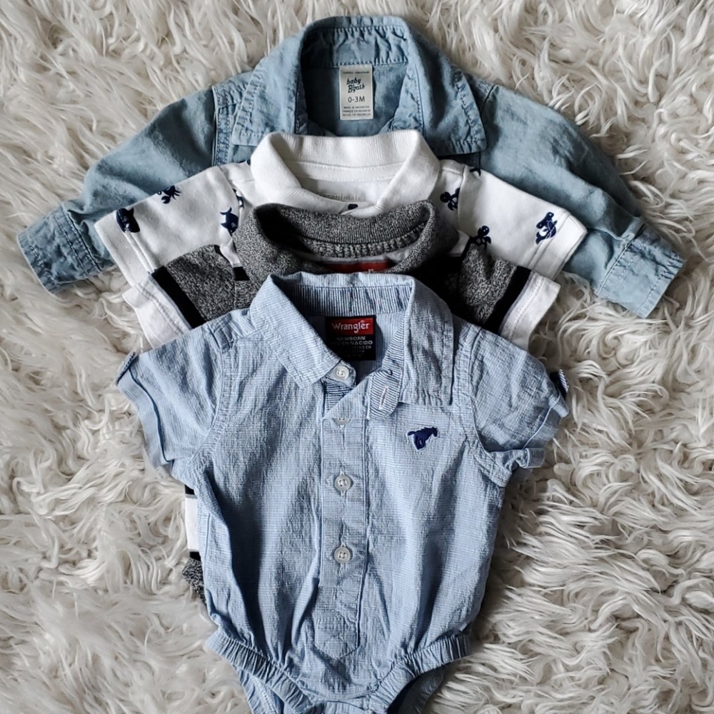 Collar Button Up Bodysuit Bundle 4 for $14 / $4 ea